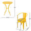 Eau - bistro en fer jaune - métal 3 pièces pour table et chaises de plein air