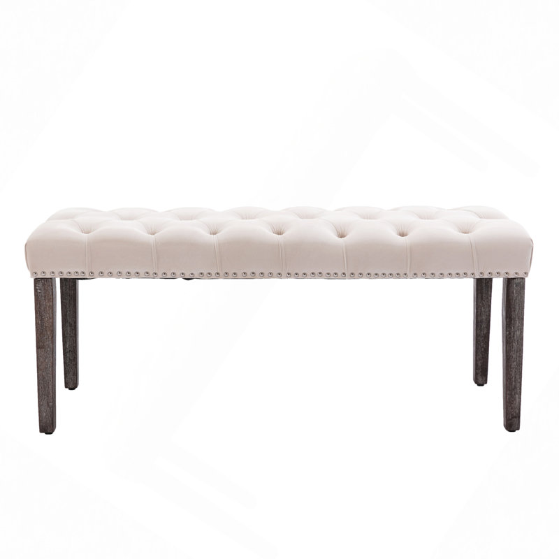 Upholstered Tufted Bench Ottoman , Velvet Dining Bench Bedroom Bench  Footrest Stool Accent Bench For Entryway Dining Room Living Room