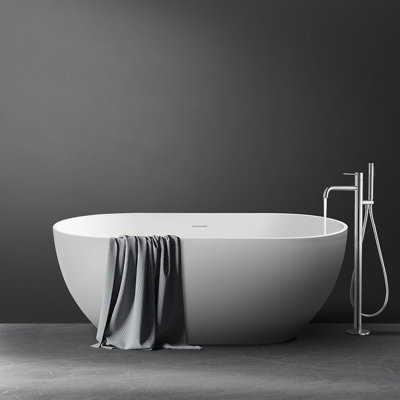 59'' x 29'' Freestanding Soaking Solid Surface Bathtub