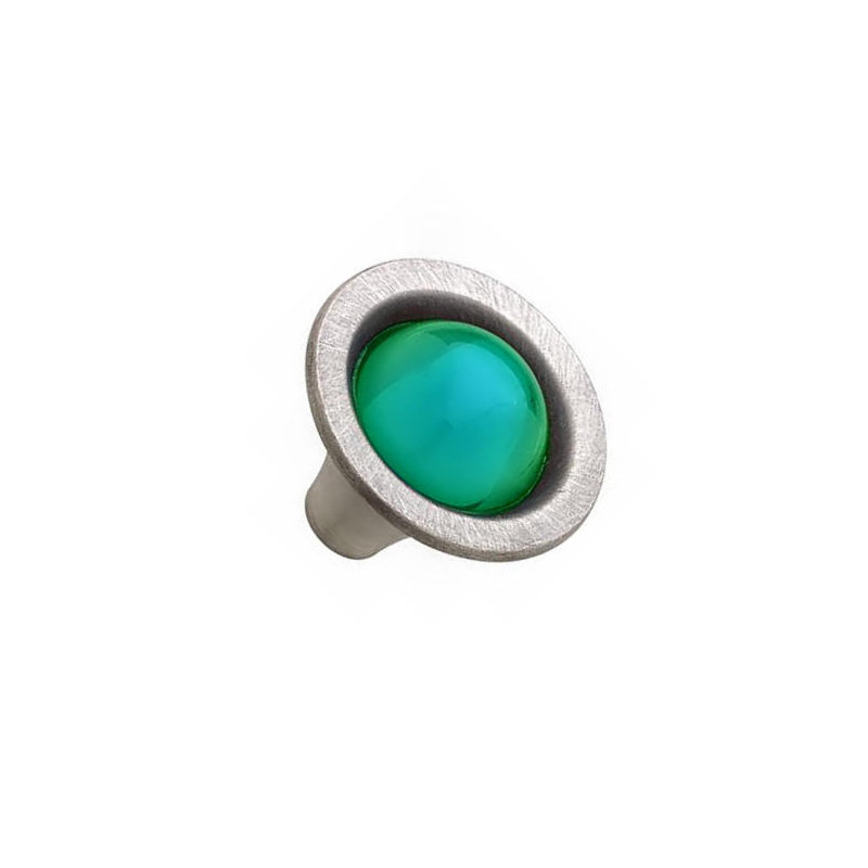 (5 Pack) 1-1/4 inch Knob, Emerald/Brushed Satin Pewter