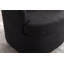 035-Fauteuil d'appoint pivotant en tissu avec pieds ronds en bois brun foncé, noir