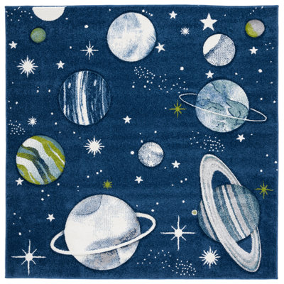 Hilger Navy/Ivory/Green Area Rug