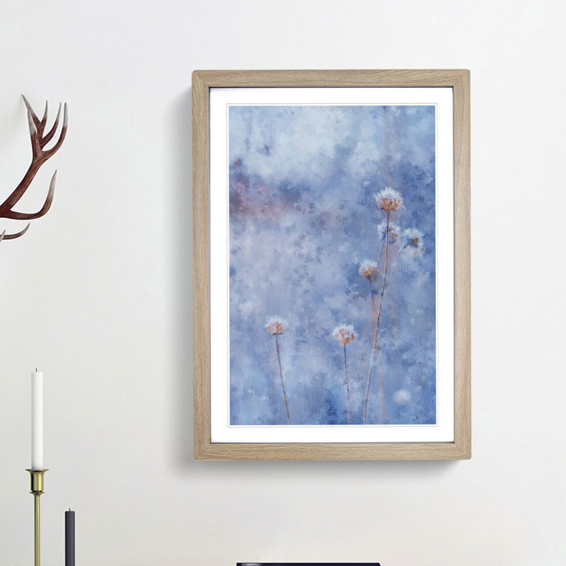 View of the Wild Flowers - Picture Frame Painting Print, 63cm H x 45cm W x 2cm D, Oak Framed
