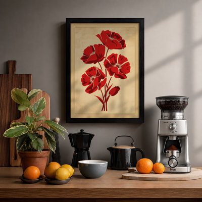 Vintage Poppy Study Botanical - Print