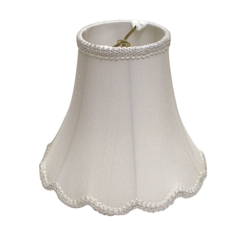 Abat-jour 16 po Cloche festonnée Monay Shantung, Blanc