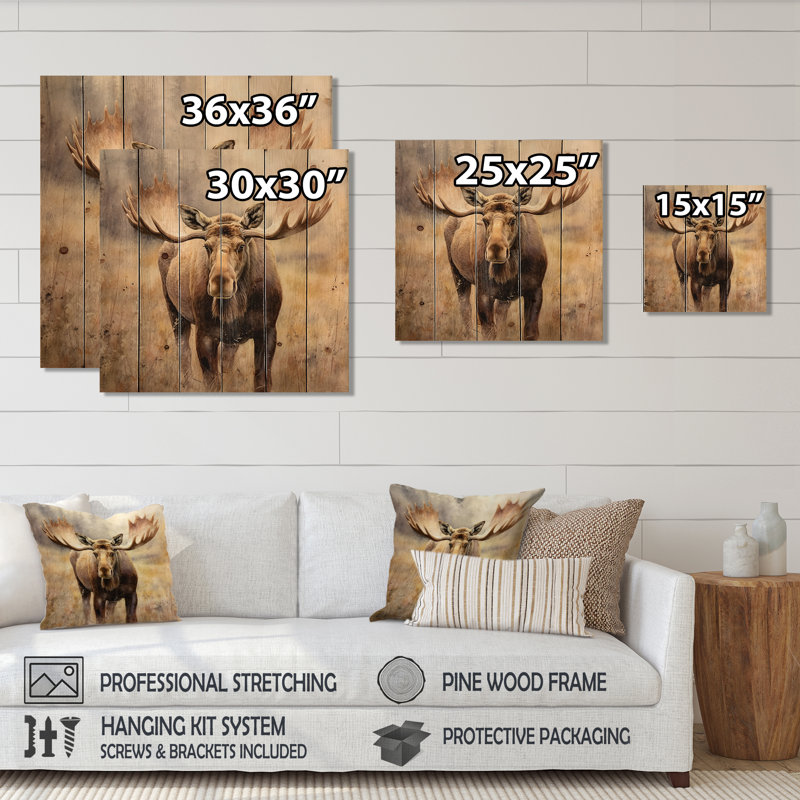 " Moose Serenity I ", 30" H x 30" W x 0.78" D