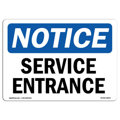 Service Entrance Aluminum Sign 18 x 24