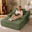 Très grande méridienne intérieure, canapé-lit rembourré 67 po avec porte-gobelets et 3 coussins-889203146