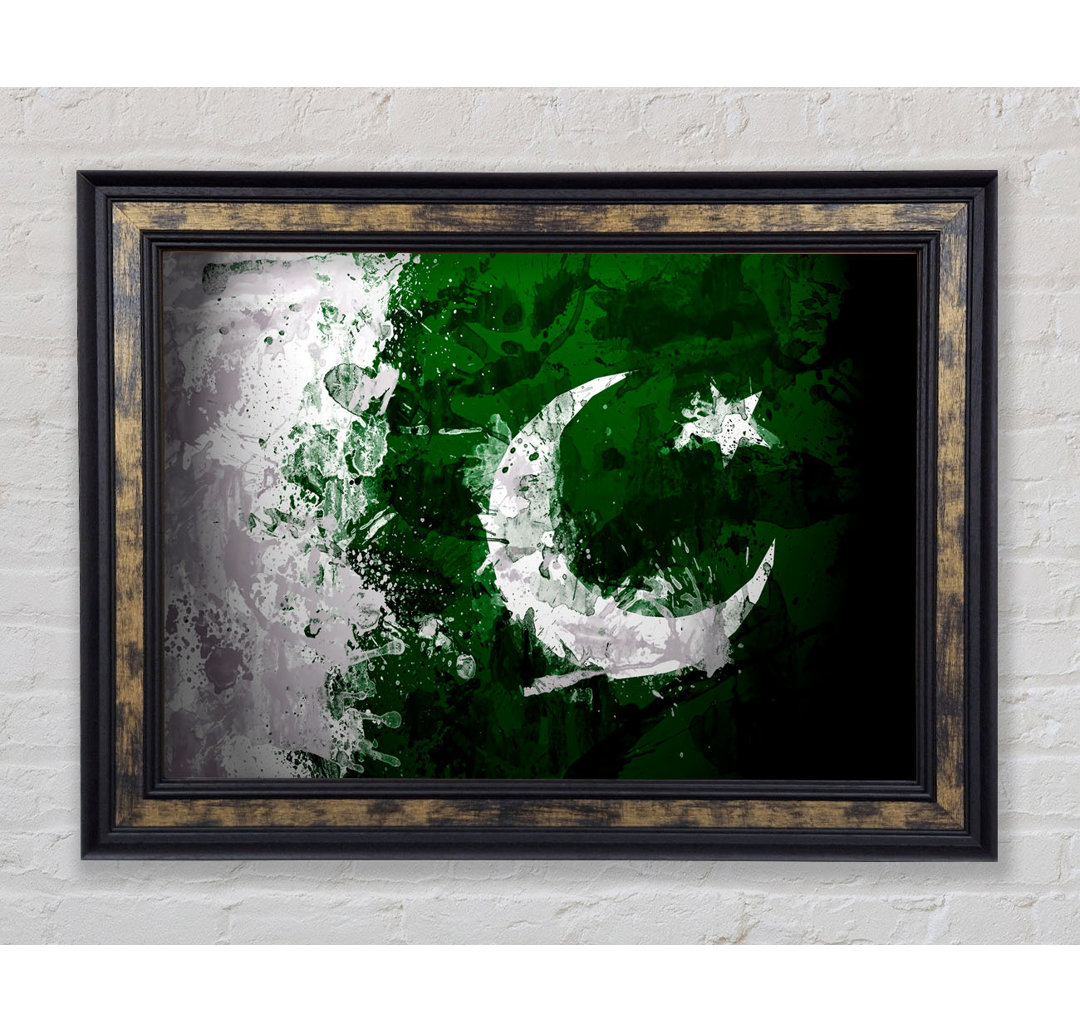 Pakistan Flagge Grunge - Einzelner Bilderrahmen Kunstdrucke