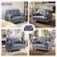 Canapé-lit George en chenille capitonné avec 2 coussins et poches de rangement George-630660917
