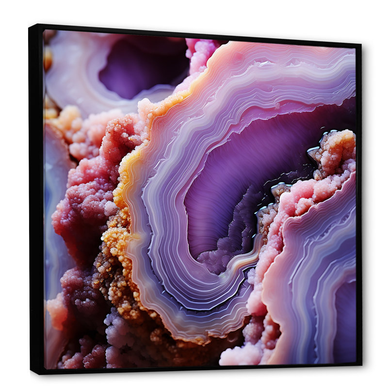 Géode mauve améthyste abîme - géode de pierre, art mural, Noir, H 36 po x l 36 po