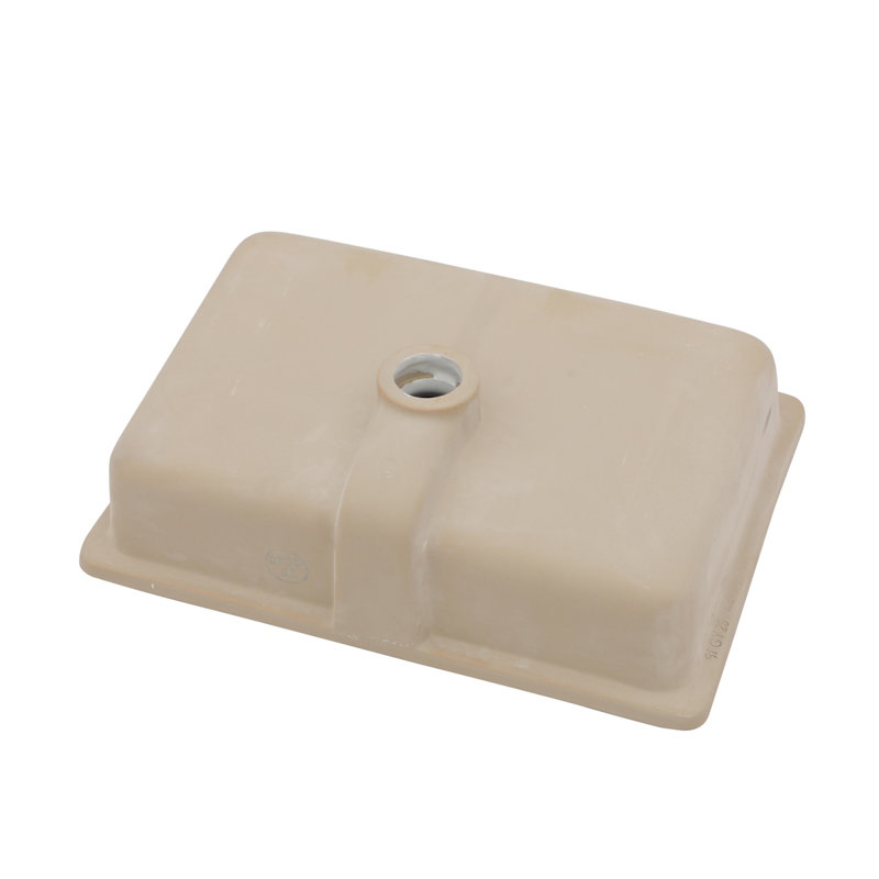 18'' Beige and White Ceramic Rectangular Undermount Bathroom Sink