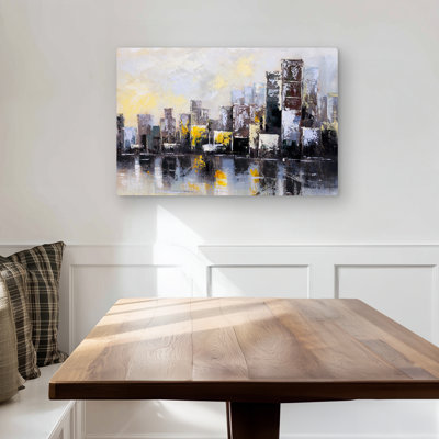 Abstract City in the Morning - Industrial Metal Print Decor