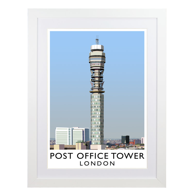 Post Office Tower 2 by Richard O'Neil - Print, 43.5 cm H x 33.5 cm W x 2.2 cm D, White Wood Frame