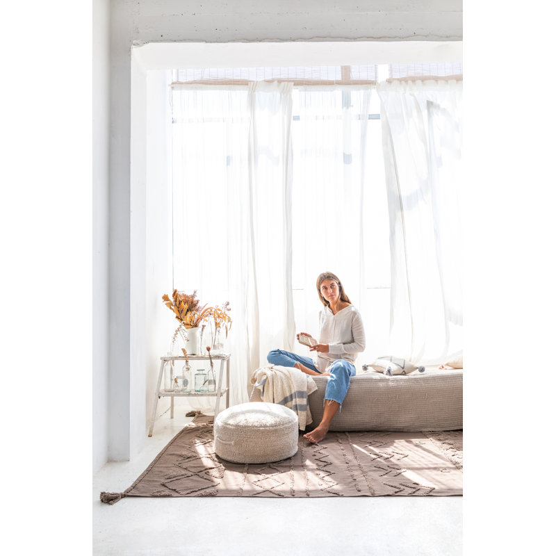 Pyjama Party Round Pouf, Natural