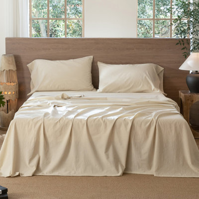 Drap plat 100% coton lavé MooMee