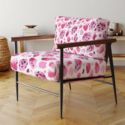 Chaise d'appoint à imprimé animal - Fauteuil rose doux à imprimé léopard
