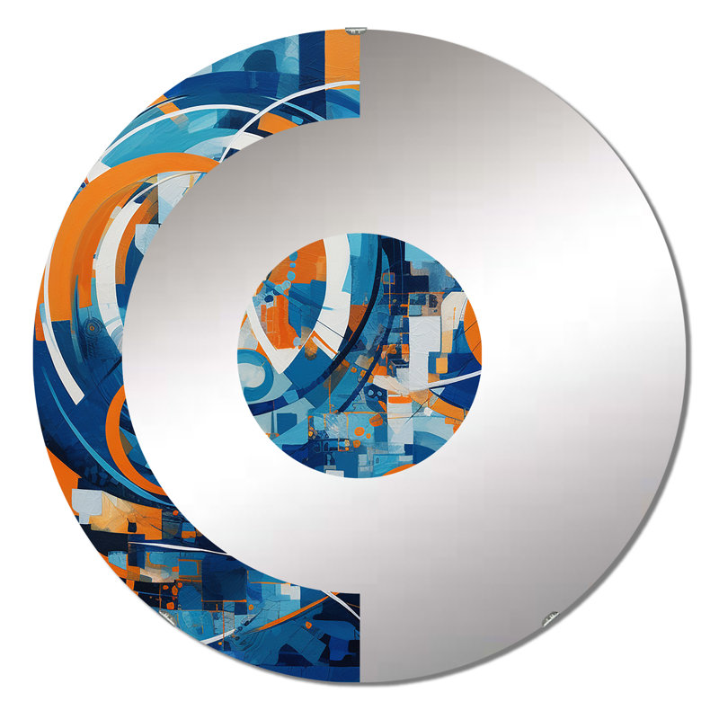 Wrayon - Miroir mural demi-cercle, 31,4 po x 31,4 po