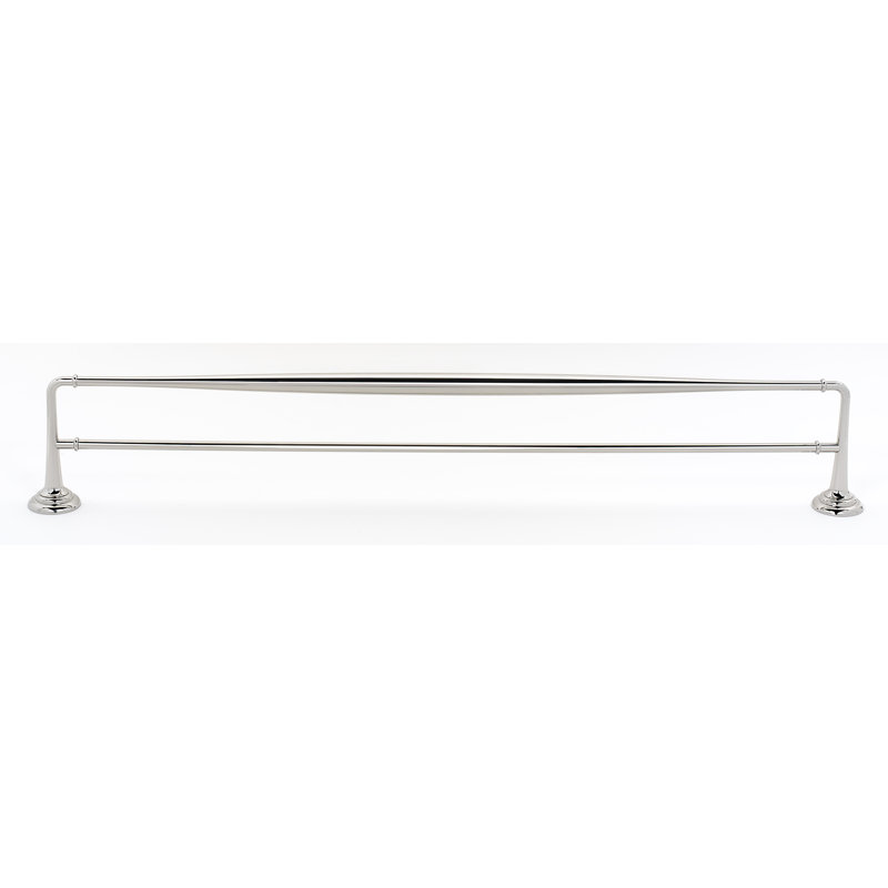 Porte-serviettes mural double 32 po Charlies, Nickel poli, H 0,75 po x l 26 po x P 5,31 po