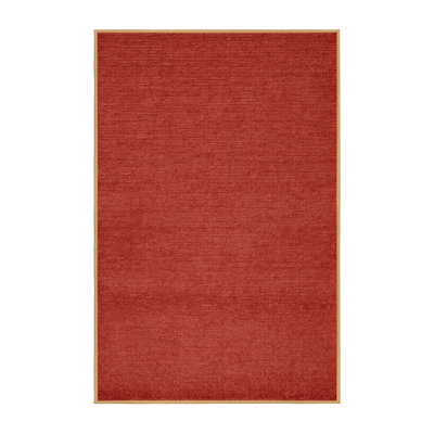 Machine Washable Solid Brown Area Rug