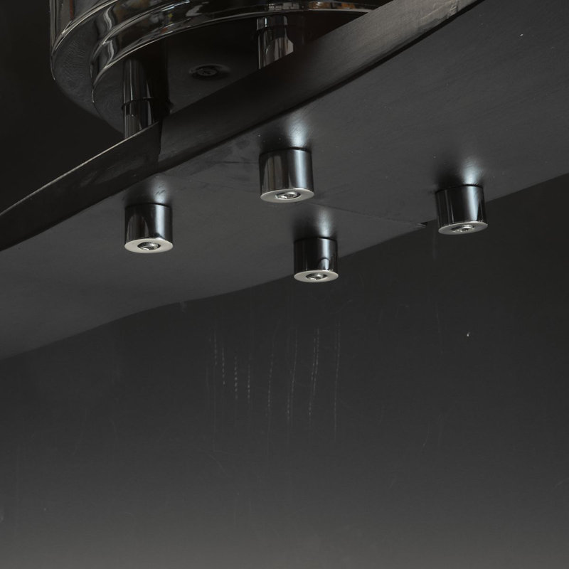 Spades 56'' Ceiling Fan, Chrome with Black Blades