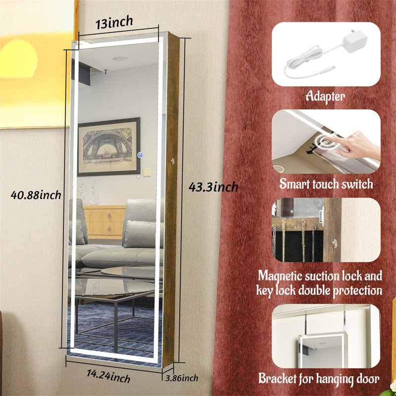 Fashion Simple Jewellery Storage Mirror Cabinet