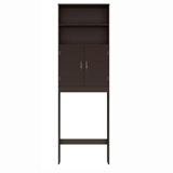 Wooden storage cabinet with shelves