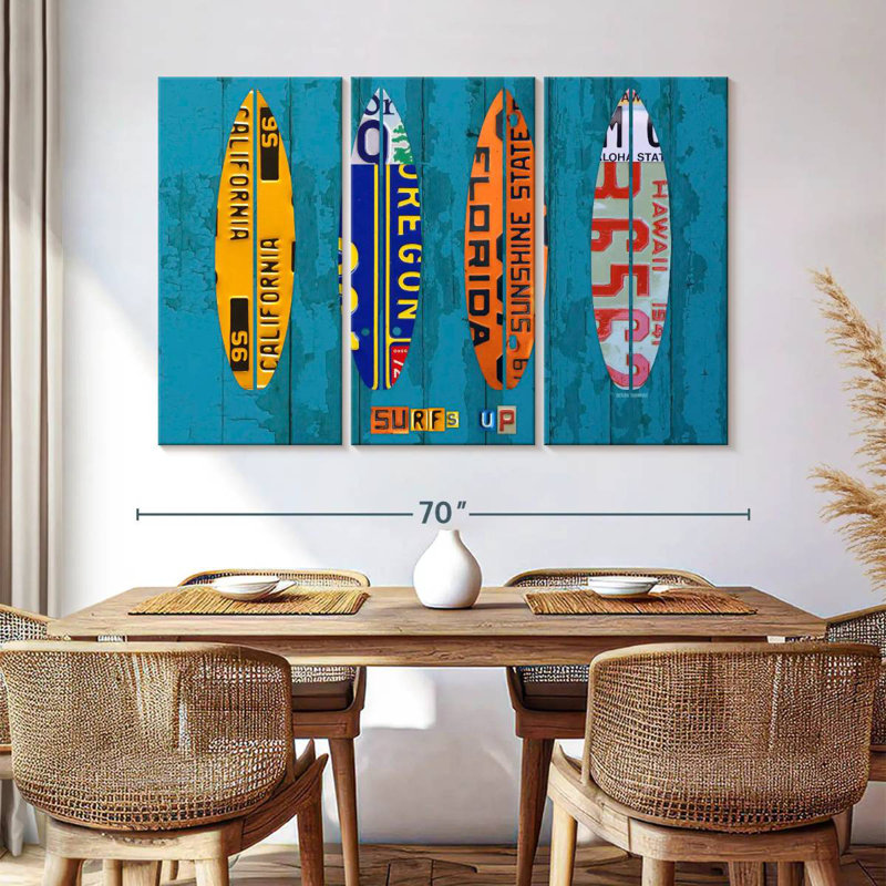 Senne Surf License Plates, 42" H x 65" W