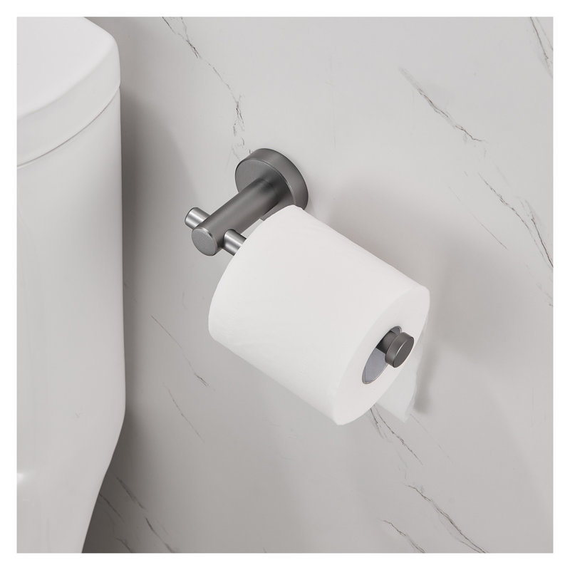 Porte-papier hygiénique gris pistolet, Noir mat