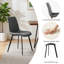 Ensemble de salle à manger 7 pièces à rallonge, table en MDF effet noyer avec pieds en métal noir et 6 chaises en polyuréthane gris, pouvant accueillir 6 personnes