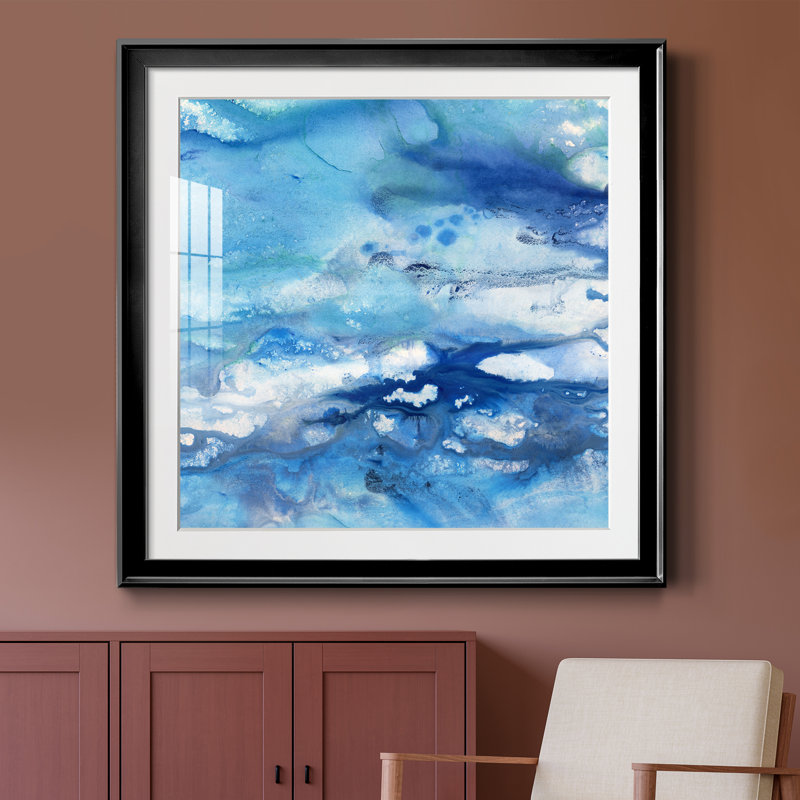 Marbré - peinture encadrée, H 26,5 po x l 26,5 po x P 1,5 po, Cadre noir