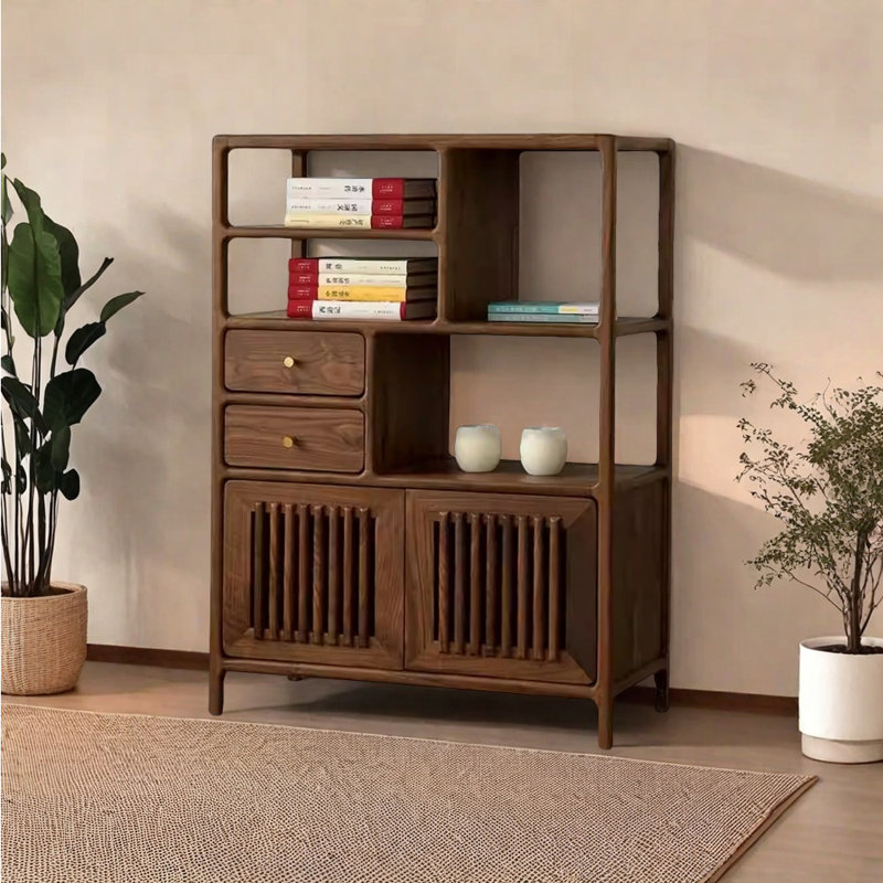 Chinese style solid wood display bookcase