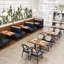 Banc rembourré en similicuir Modern Simple Cafe