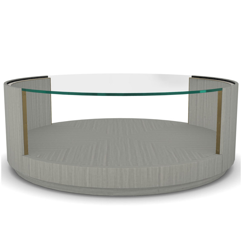 Axis Glass Coffee Table, Dove Gray