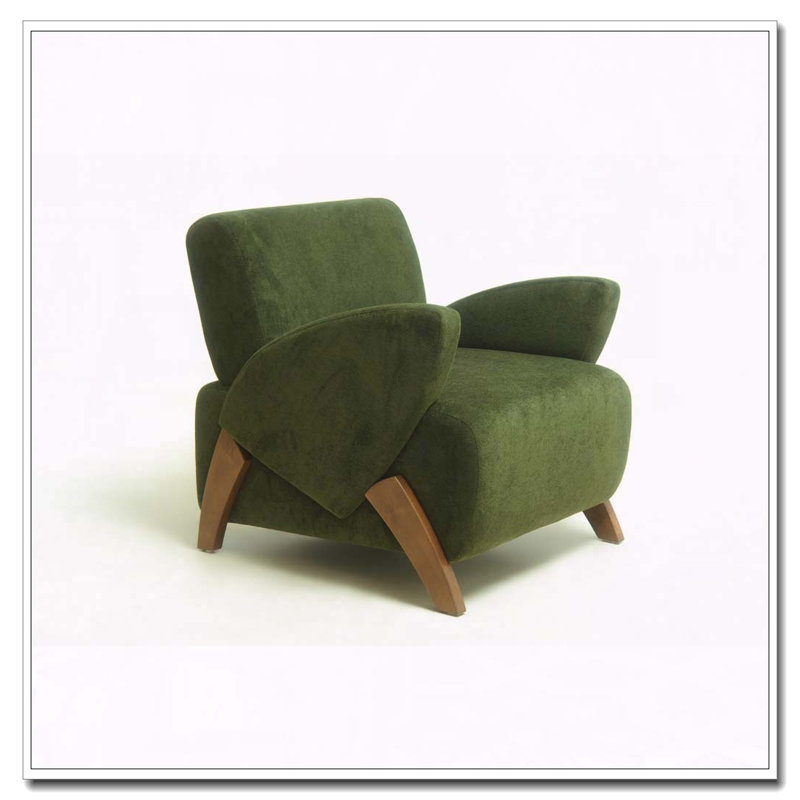 Fauteuil d'appoint en velours 28,15 pouces, Vert foncé