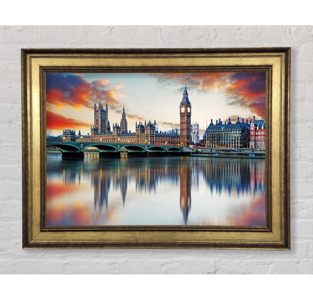 Atemberaubende Reflektionen der Houses Of Parliament - Einzelne Bilderrahmen Kunstdrucke