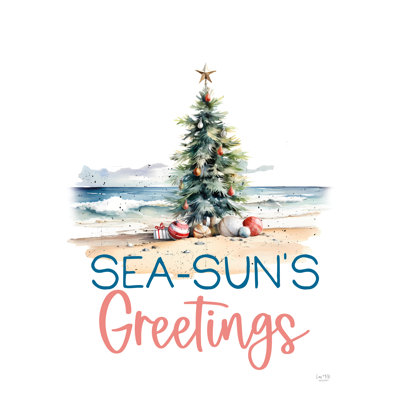 «Sea-Sun's Greetings On Canvas» par Lux + Me Designs Print