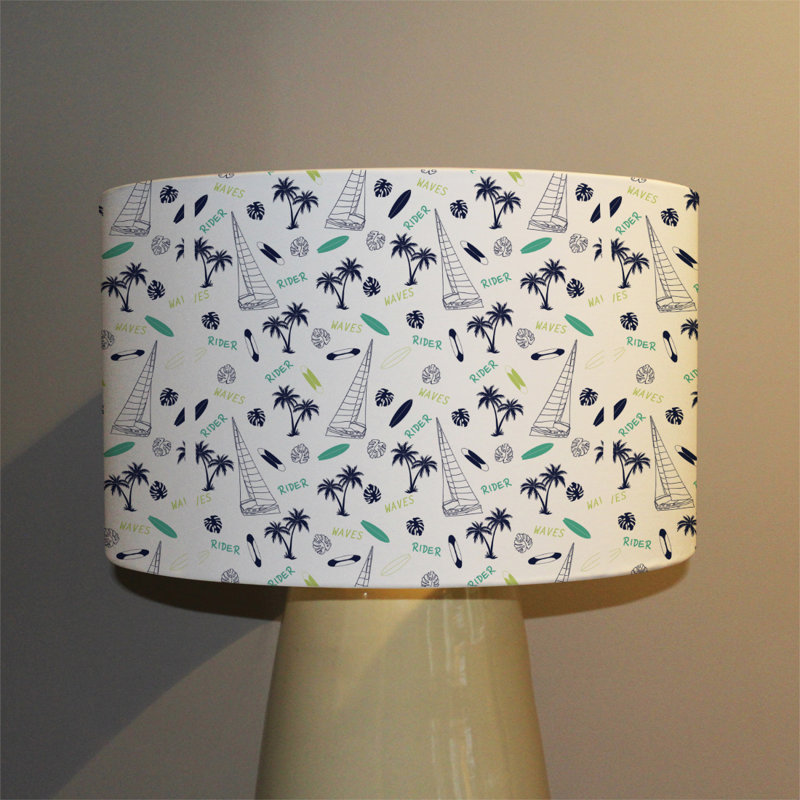 Cotton Drum Lamp Shade ( Uno ), 22cm H x 25cm W x 25cm D