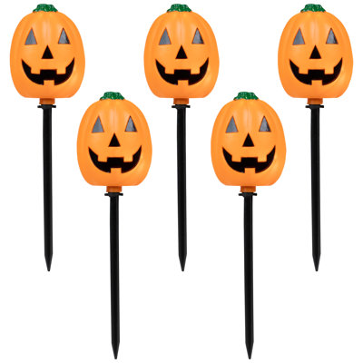 Marqueurs de chemin d'Halloween Jack-O-Lantern - fil noir 3,75 pi
