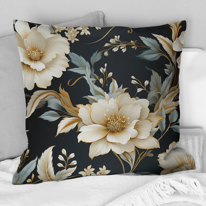 Coussin décoratif à motif contemporain Victorian II, H 16 po x l 16 po