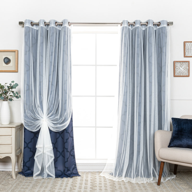 Rideau obscurcissant en polyester Toniana, L 52 po x L 63 po, Bleu marine