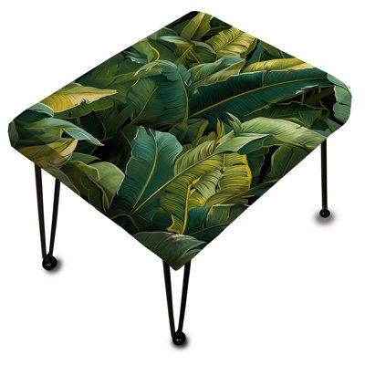 Motif tropical de feuille de bananier vert - repose-pieds rectangulaire tropical