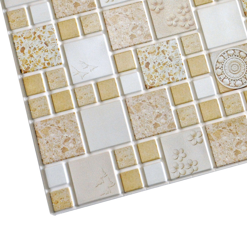 19" x 38" 3D Wall Panel (10-Pack), Beige Mustard Yellow