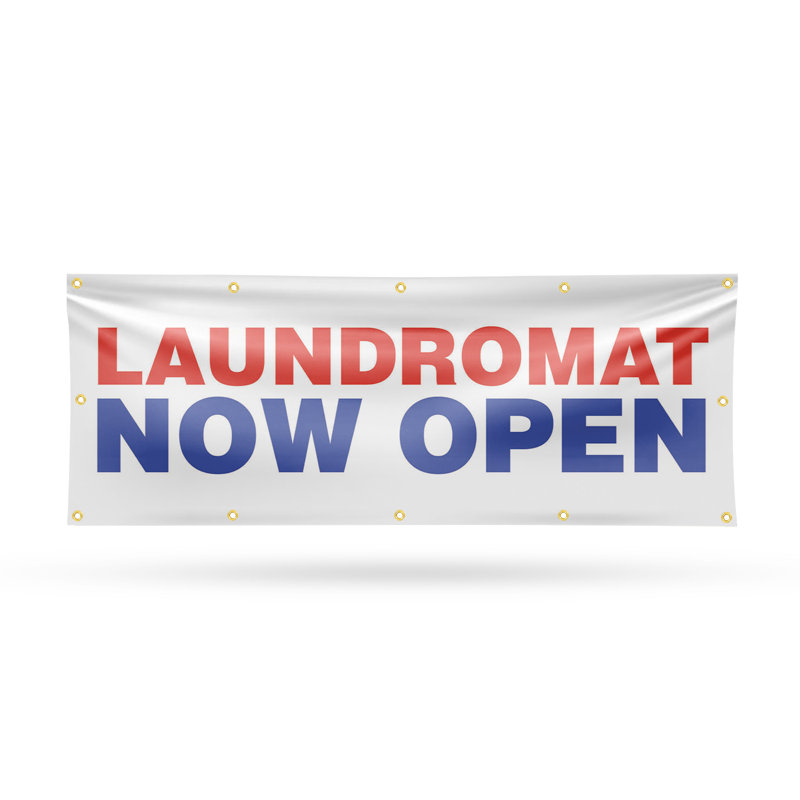 Bannière Laundromat Now Open