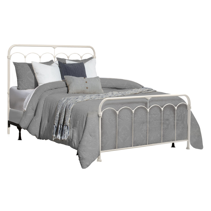 Lit standard Ieisha, Double, Blanc texturé