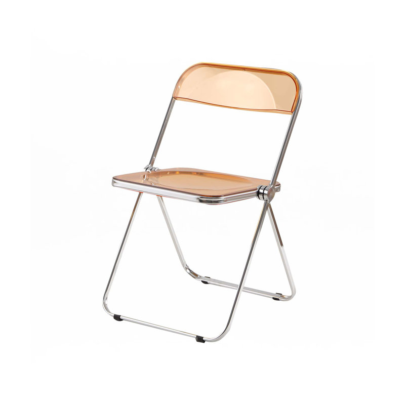 Chaise pliante en acrylique transparent, Orange