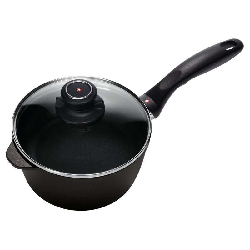Swiss Diamond Aluminum Sauce Pan with Lid, 2.2 Qt.