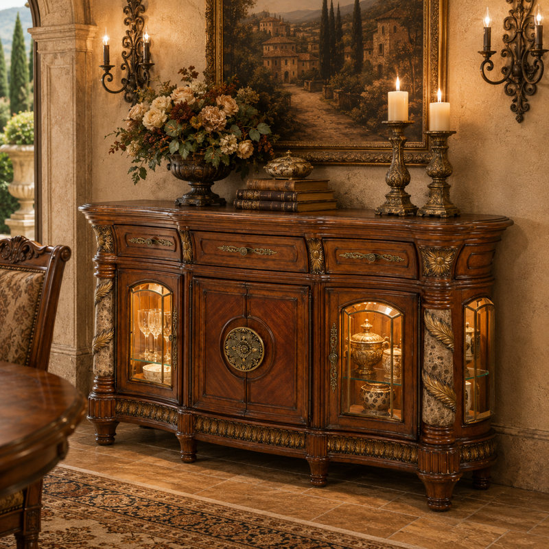 Villa Valencia 72'' W Solid Wood Sideboard