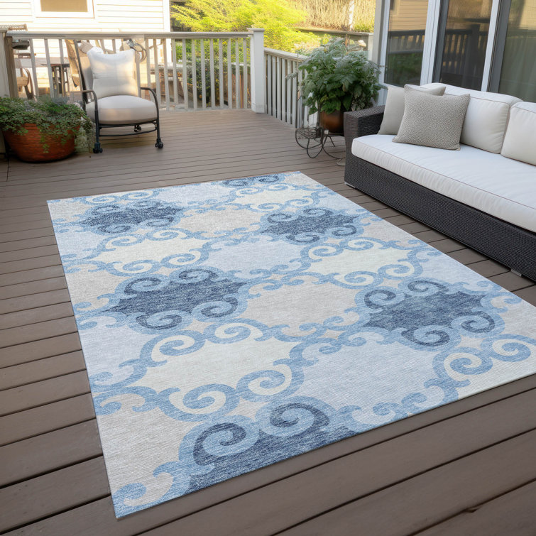 Malek Indoor/Outdoor Area Rug with Non-Slip Backing
