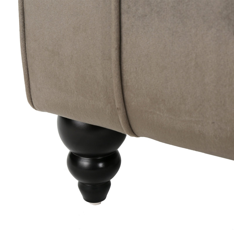 Chaise longue simple avec pieds en bouleau, Gris